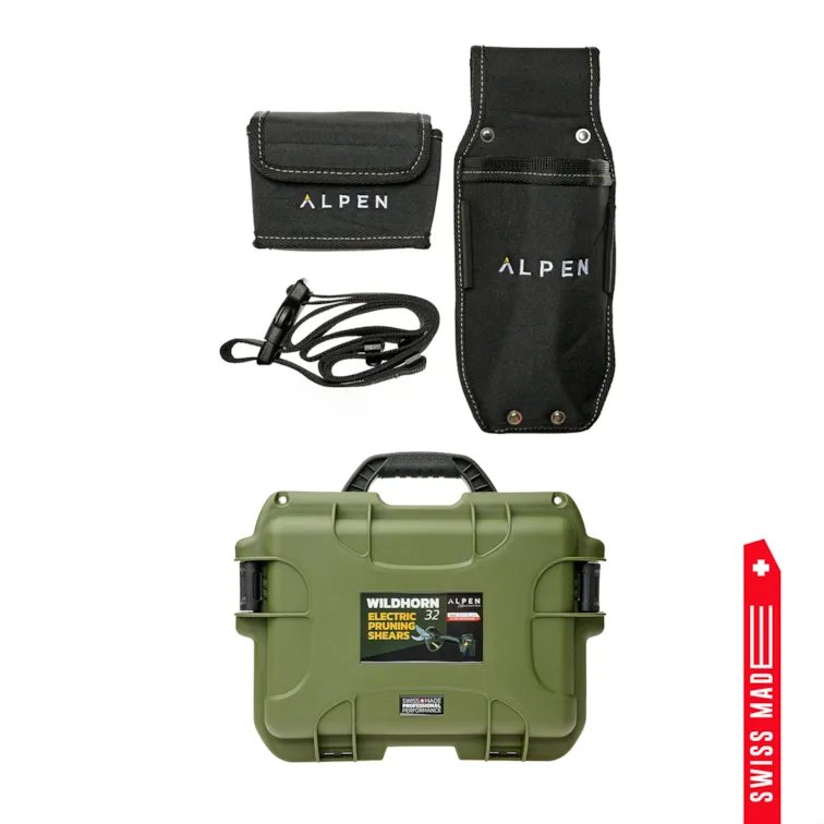 ALPEN elektro Gartenschere Wildhorn 32 Set + Elektro-Kettensäge Beverin 10