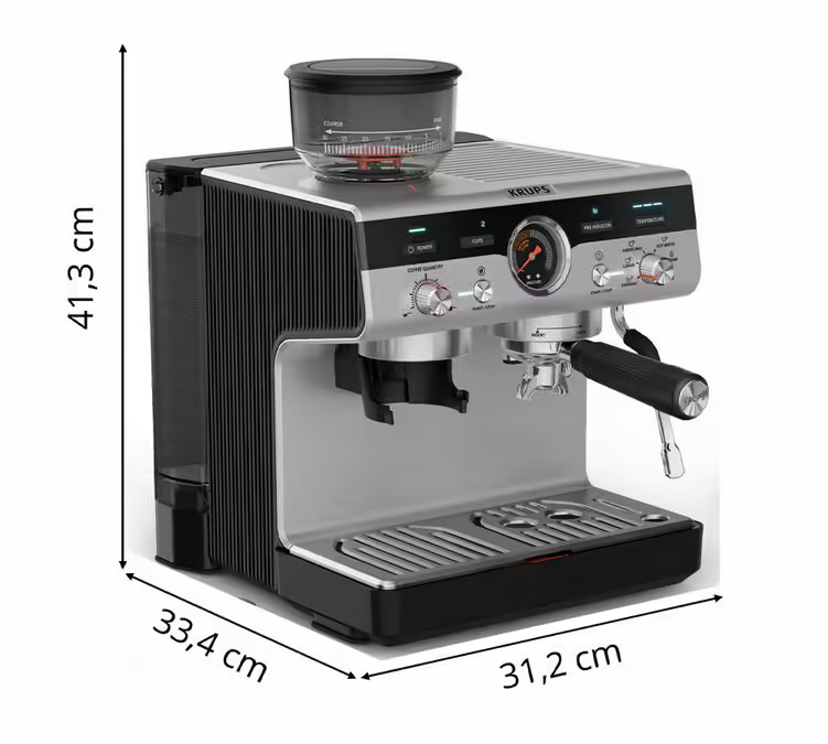 Krups - Siebträgermaschine - Precision Plus - Edelstahl