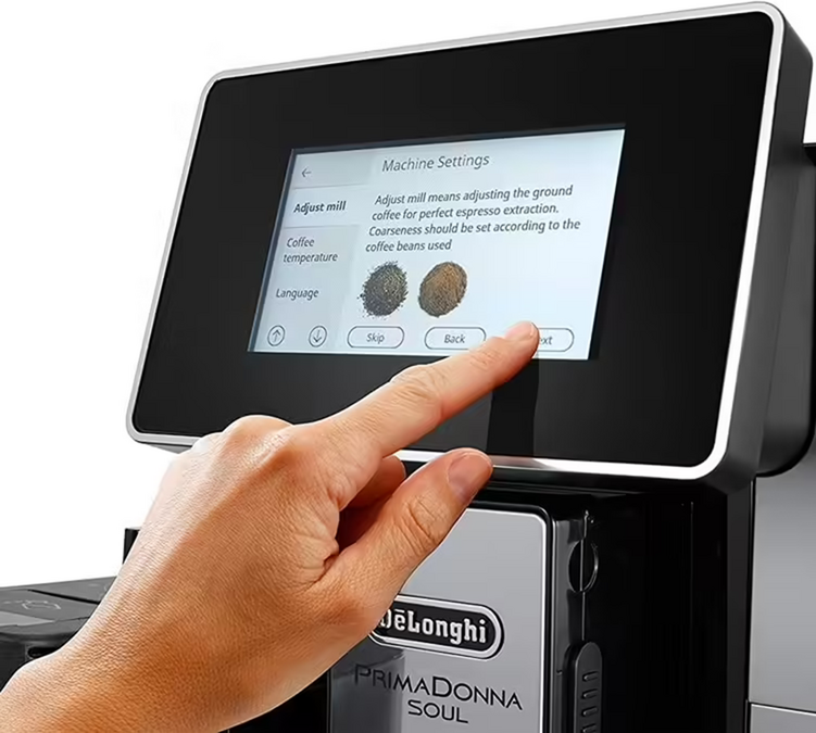 De'Longhi Kaffeevollautomat PrimaDonna Soul Silver Black ECAM 610.55.SB