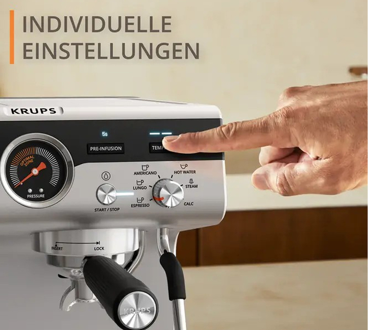 Krups - Siebträgermaschine - Precision Plus - Edelstahl