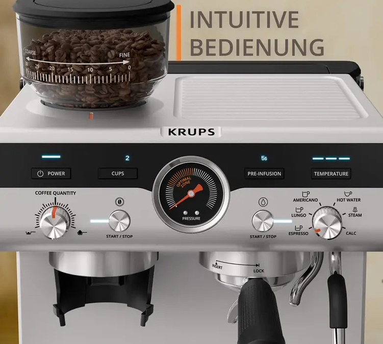 Krups - Siebträgermaschine - Precision Plus - Edelstahl