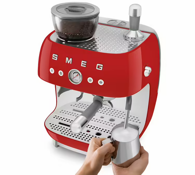 Smeg Espressomaschine EGF03RDEU rot mit Kaffeemühle
